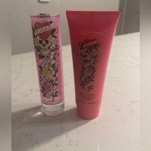Ed Hardy Pink and Clear Tattoo-Inspired Lotion Duo